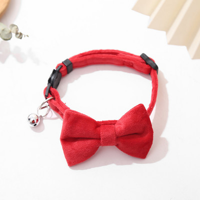 Bársonyos macskanyakörv egyszínű csokornyakkendő kölyök chihuahua nyaklánc csengővel állítható biztonsági csattal macskák csokornyakkendő házi kedvencek kiegészítők