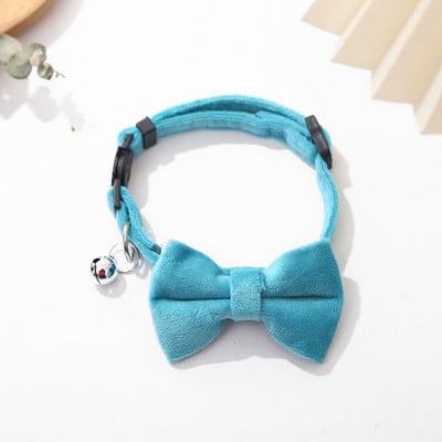 Samta kaķa kaklasiksna vienkrāsains tauriņš kucēnu čivavas kaklarota ar regulējamu zvaniņu drošības sprādzi Kaķiem tauriņš Mājdzīvnieku aksesuāri