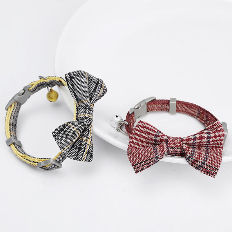 Κολιέ για σκύλους κατοικίδιων ζώων Βαμβακερό δικτυωτό παπιγιόν κουδούνι γιακά γάτα Υψηλής ποιότητας δικτυωτό πλέγμα ρυθμιζόμενο κολιέ γάτα Κοσμήματα γάτας ΝΕΟ