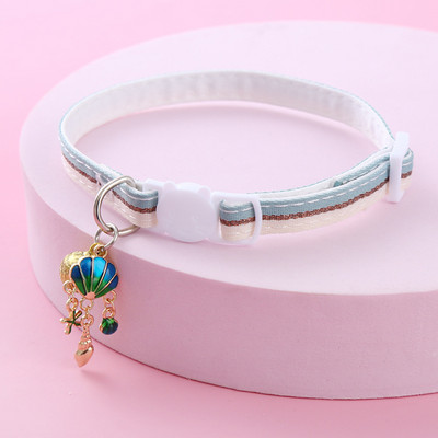 Bell Cute Shell Pet Cat kaklasiksnas dekorēšana, regulējama maza un vidēja suņu kaklasiksnas drošības sprādzes kaklarotas aksesuāri