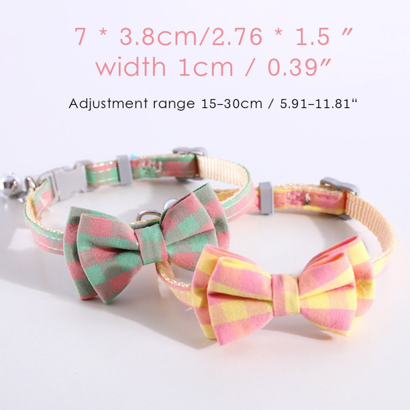 Noņemamas mājdzīvnieku kaklasiksnas Jauns kaķēns kucēns Bow Zvanu kaklasiksnas Jauki kaķu kaklasiksnas Mājdzīvnieku piederumi Daudzkrāsaini regulējami kaķu aksesuāri