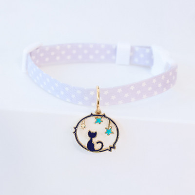 Jauna rozā Swing Moon kaķa kaklasiksna, regulējama kaķa formas mājdzīvnieka kaklasiksna Jauka modes kaķēnu kaklarota ar zvaniņiem kucēnu suņu aksesuāri