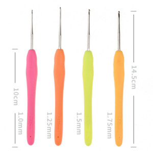 4db/készlet horgolótűk Weave kézműves horgolótű fonal kötőtűk varróeszközkészlet kényelmes színes puha gumi markolat