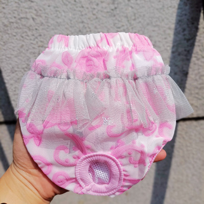Lány nőstény állat kisállat fiziológiai nadrág Aranyos mintás pelenka tutu csipkével Kutya rövidnadrág Nadrág macskáknak Fehérnemű Bulldog Shih Tzu