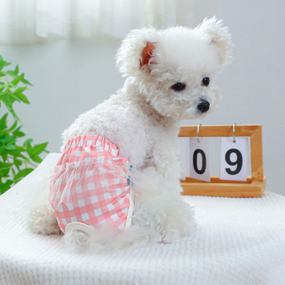 Lány nőstény állat kisállat fiziológiai nadrág Aranyos mintás pelenka tutu csipkével Kutya rövidnadrág Nadrág macskáknak Fehérnemű Bulldog Shih Tzu