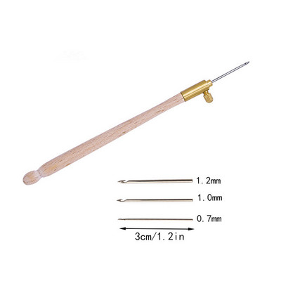 Hímzőtű 3 tűvel Lyukasztótollal Hímző keresztszemes kézműves készlet Francia horgolt kötéshez