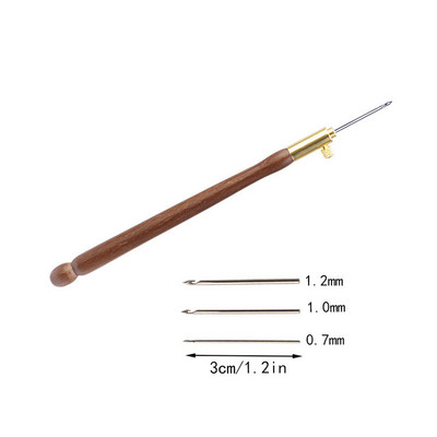 Hímzőtű 3 tűvel Lyukasztótollal Hímző keresztszemes kézműves készlet Francia horgolt kötéshez