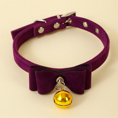 Mīksta samta kaķa kaklasiksna ar zelta zvaniņiem tauriņš Ziemassvētku apkakle kaķim mazam sunim kaķēnu aksesuāri kucēnu kaklarota čivava