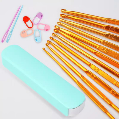 12 gab Daudzkrāsains alumīnija tamboradatas Adāmadatas Amatniecības dzija 1-8.0mm 15cm Garums