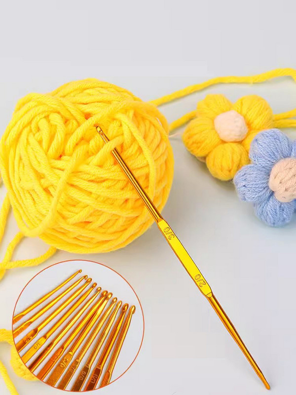 12 gab Daudzkrāsains alumīnija tamboradatas Adāmadatas Amatniecības dzija 1-8.0mm 15cm Garums