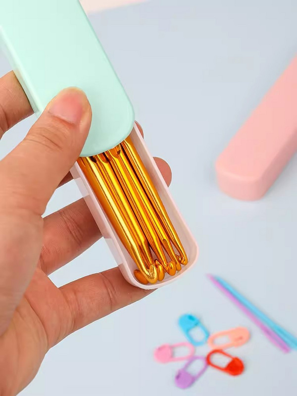 12 gab Daudzkrāsains alumīnija tamboradatas Adāmadatas Amatniecības dzija 1-8.0mm 15cm Garums