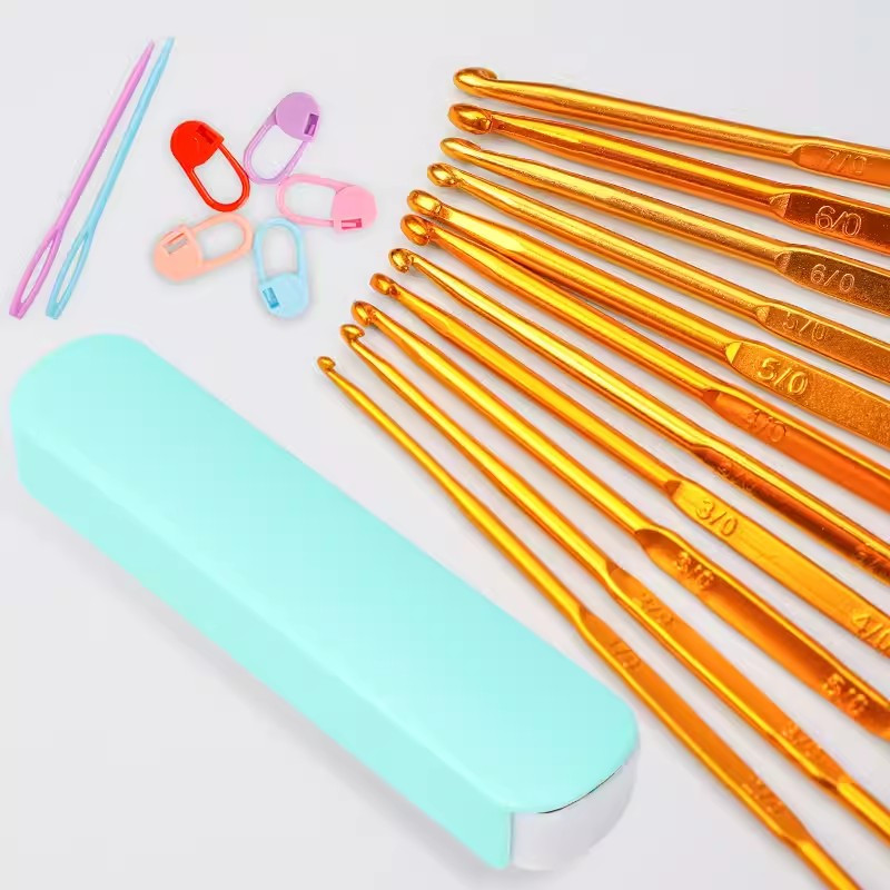 12 gab Daudzkrāsains alumīnija tamboradatas Adāmadatas Amatniecības dzija 1-8.0mm 15cm Garums