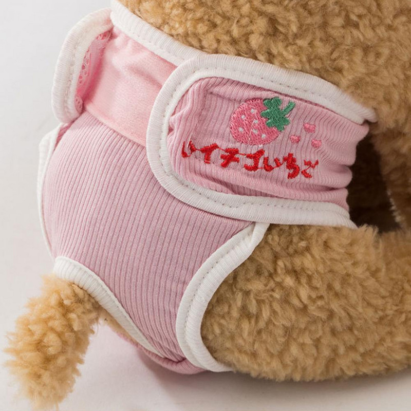 Kisállat egészségügyi bugyi Kutya Pelenka Nadrág Gyümölcs Virág Hímzés Lélegző Kisállat Fiziológiai Nadrág Kisállat Pelenka Kutya Kiegészítők