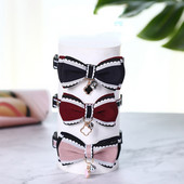 Jauna jauka mājdzīvnieku meitene kaķa suņa kaklasiksna, regulējama priekšgala zvaniņi kaklasiksna kaķu kaklarota modes aksesuāri mājdzīvnieku kucēnu kaķēnu kulonu piederumi