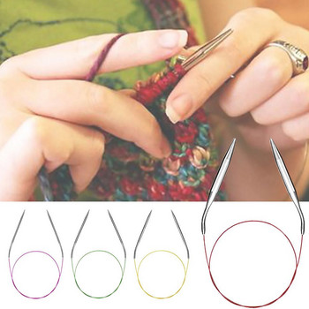 Κυκλικές βελόνες πλεξίματος 40/100 cm Στρογγυλές μεταλλικές βελόνες κύκλου Καρφίτσες ραπτικής με βελονάκι DIY Crafts Weaving Weedlework Supplies