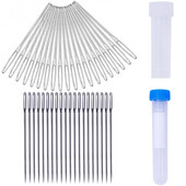 MIUSIE 20 db/tétel Bőr kézműves varrótűk nagy szemek tompa varrótű kerek hegyes tű bőr kézi varróeszközök