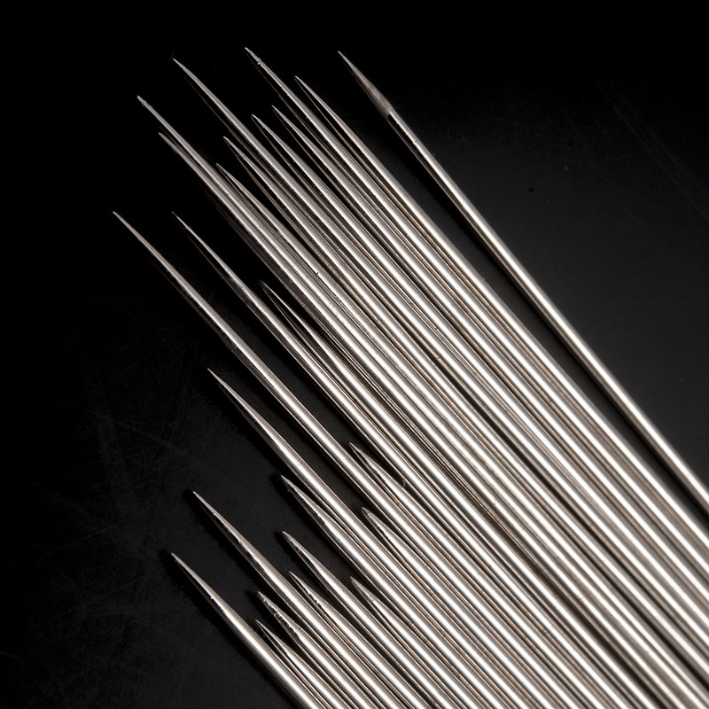 MIUSIE 20 db/tétel Bőr kézműves varrótűk nagy szemek tompa varrótű kerek hegyes tű bőr kézi varróeszközök