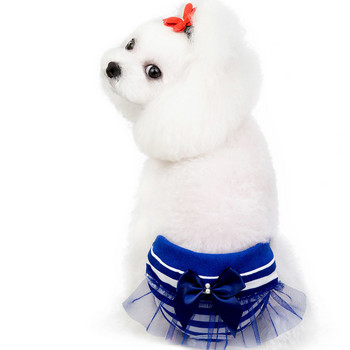 Cute Strips Lace Dog Physiological Pants Πάνα που πλένεται Θηλυκό Pet Dog Σορτς πάνα Εσώρουχα υγιεινής για σκύλο γάτα