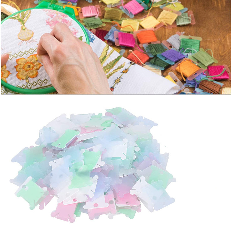 Държач за конец за бродерия Floss Craft Bobbin Държач за съхранение на кръстат шев Пластмасов шевен конец Дъска Органайзер за конци