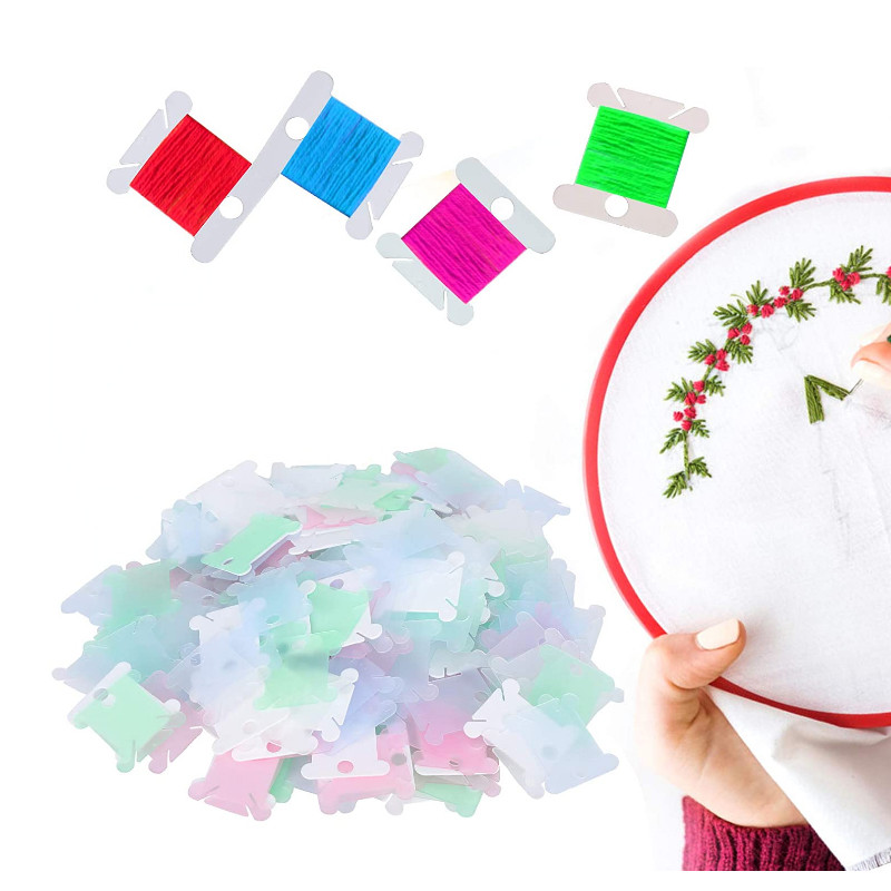 Държач за конец за бродерия Floss Craft Bobbin Държач за съхранение на кръстат шев Пластмасов шевен конец Дъска Органайзер за конци