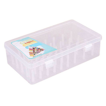 Кутия за съхранение на конци Прозрачна пластмасова кутия за калерчета Шевни бобини Калъф за сортиране на конци Органайзер