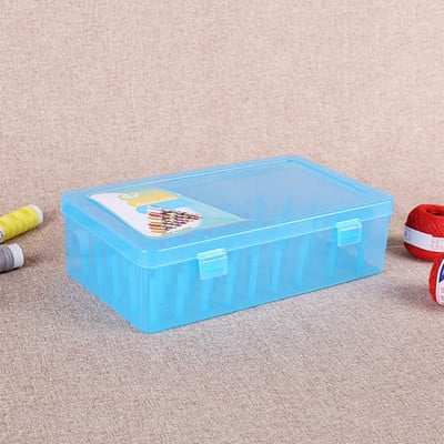 Cérnatároló doboz átlátszó műanyag orsódoboz Varró orsók cérnatároló válogató tok szervező