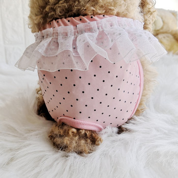 Гащички на принцеса за кучета Розови сладки памучни панталони за домашни любимци Женско момиче Котешки долни дрехи Пелена Панталони Физиологични санитарни принадлежности
