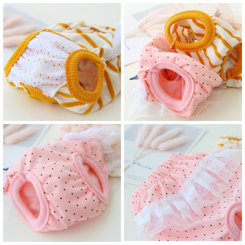 Princeses biksītes suņiem Rozā, jaukas kokvilnas mājdzīvnieku bikses Sieviešu meitene kaķu apakšveļa autiņbiksītes fizioloģiski sanitāri aksesuāri