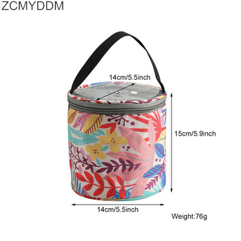 Чанта за съхранение на прежди Кръгли плетени вълнени чанти за куки за плетене на една кука и игли за плетене Топчета от прежда Организирана чанта за съхранение