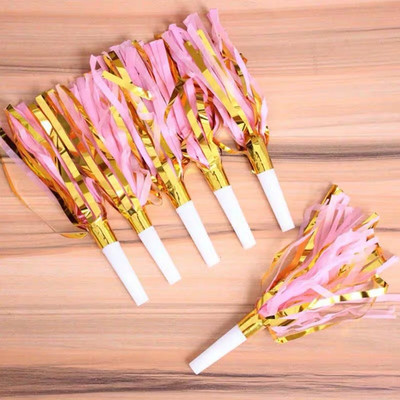 6 gab. Daudz laimes dzimšanas dienas ballīte Zelta folija pušķis nopūšamā svilpe kāzu dekorācija pievieno jautrus svētku piederumus Ragas bērnu rotaļlieta Ziemassvētki