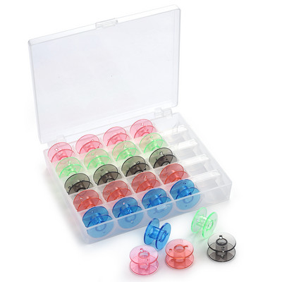 25db/Szett Orsók Dobozkészlet Varrógép Orsók Színes Műanyag Fém és tok Tárolódoboz Varrófelszerelés Eszközök Tartozékok