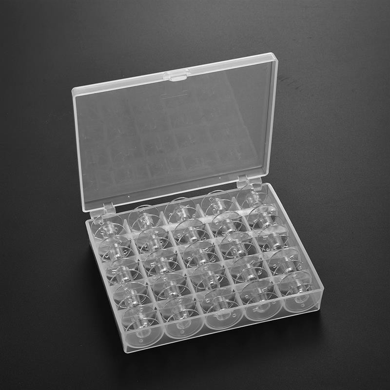 25db/Szett Orsók Dobozkészlet Varrógép Orsók Színes Műanyag Fém és tok Tárolódoboz Varrófelszerelés Eszközök Tartozékok