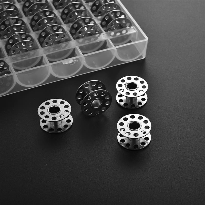 25db/Szett Orsók Dobozkészlet Varrógép Orsók Színes Műanyag Fém és tok Tárolódoboz Varrófelszerelés Eszközök Tartozékok