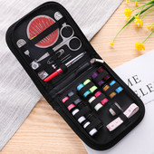 Komplektā 27 šūšanas komplekti, tostarp adatas diegu mērs Šķērveida vītnes šūšanas rīka piederumi, rāvējslēdzēja soma mājas pieaugušajiem TS2