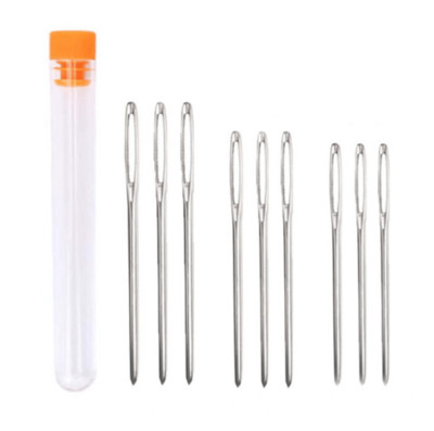 18/12 gab. Nerūsējošā tērauda dzijas adatas ar lielām acīm, adāmadatas Ādas šūšanas adata Rokas šūšanas instrumenti