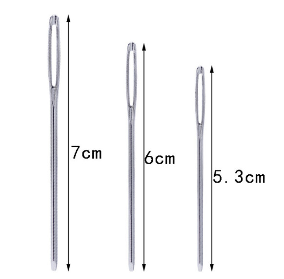 18/12 gab. Nerūsējošā tērauda dzijas adatas ar lielām acīm, adāmadatas Ādas šūšanas adata Rokas šūšanas instrumenti