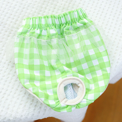 Plaids Mežģīnes Kokvilna Mājdzīvnieku suns Fizioloģija Bikses Suņu Šorti Kaķu Apakšveļa Kucēns Jauki Autiņš Mežģīnes Mala Sanitārās Biksītes Biksītes Čivava