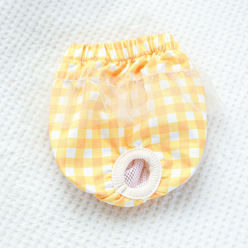 Plaids Mežģīnes Kokvilna Mājdzīvnieku suns Fizioloģija Bikses Suņu Šorti Kaķu Apakšveļa Kucēns Jauki Autiņš Mežģīnes Mala Sanitārās Biksītes Biksītes Čivava