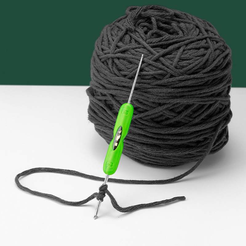 Πλεκτομηχανές 5 τμχ με μαλακή λαβή με γάντζο αλουμινίου διπλής κεφαλής Πολύχρωμο χειροκίνητο βελονάκι Πολυλειτουργικό σετ εργαλείων πλεξίματος DIY