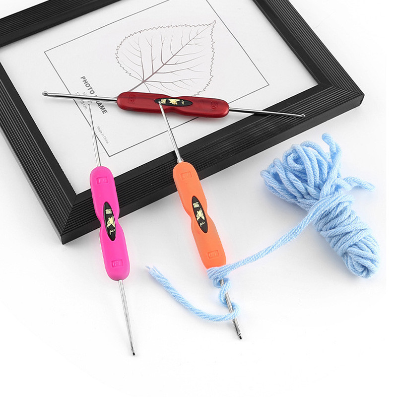 Πλεκτομηχανές 5 τμχ με μαλακή λαβή με γάντζο αλουμινίου διπλής κεφαλής Πολύχρωμο χειροκίνητο βελονάκι Πολυλειτουργικό σετ εργαλείων πλεξίματος DIY