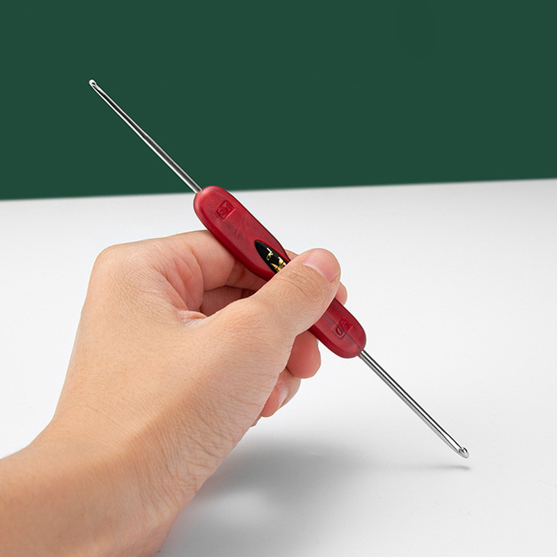 Πλεκτομηχανές 5 τμχ με μαλακή λαβή με γάντζο αλουμινίου διπλής κεφαλής Πολύχρωμο χειροκίνητο βελονάκι Πολυλειτουργικό σετ εργαλείων πλεξίματος DIY