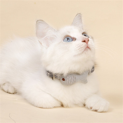 Mājdzīvnieku kaķu kaklasiksna Kokvilnas izšūšana Apkakle kaķu kaklarota Kaķu aksesuāri
