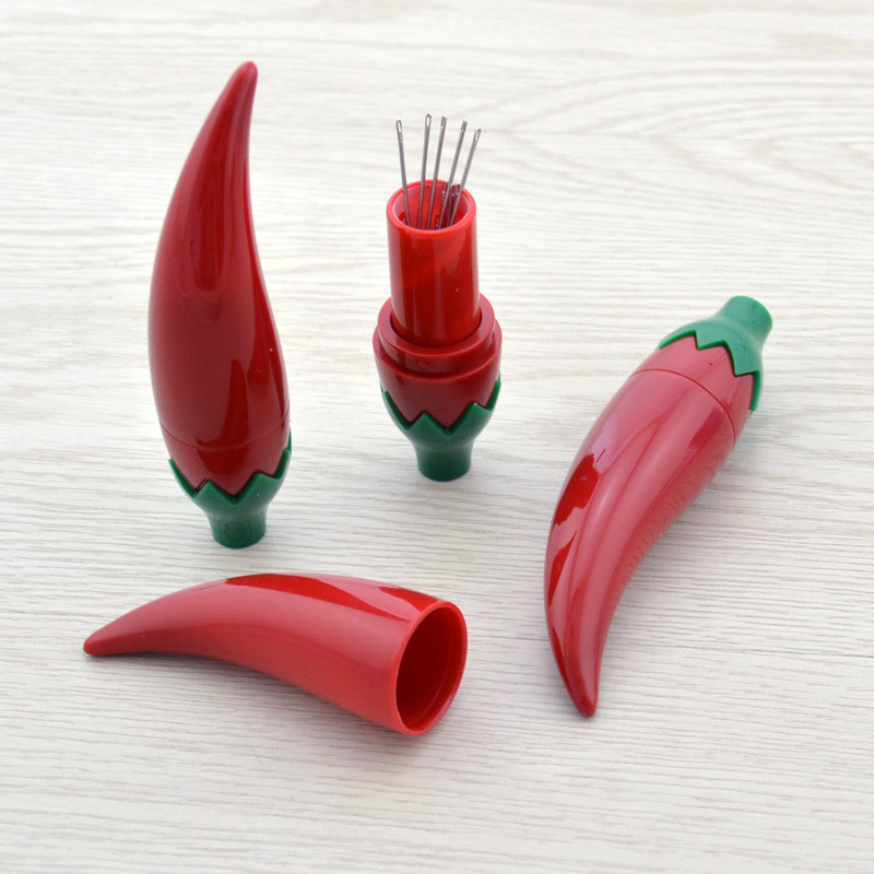 1 vnt. siuvimo priedai Dantų krapštuko dėklas Plastikinė buitinė dėžutė Bananų pipirų formos siuvimo adatų laikymo tuščia dėžutė