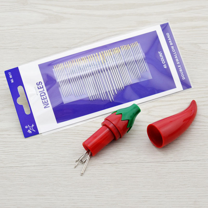 1 vnt. siuvimo priedai Dantų krapštuko dėklas Plastikinė buitinė dėžutė Bananų pipirų formos siuvimo adatų laikymo tuščia dėžutė