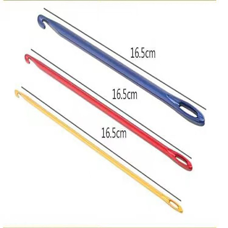 DIY Knit Tool Alumīnija oksīda šūti tamborēti divi vienā metāla adata Matu pavediens Biezs izmērs Daudzfunkcionāla tamborēšanas dūriena adata