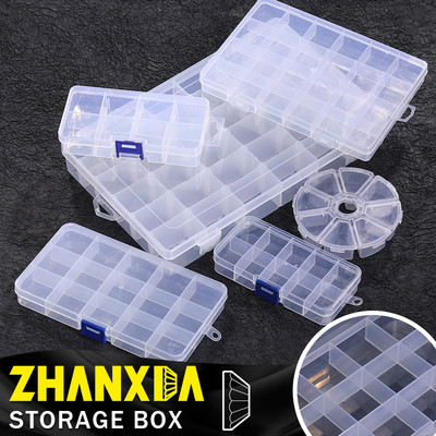 Plastic Organizer Container Storage Box Adjustable Divider Removable Grid for Jewelry Beads Earring Container Small Accessories