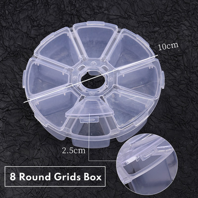 Plastikinės dėtuvės talpyklos laikymo dėžutė Reguliuojamas skirstytuvas Nuimamas papuošalų karoliukų tinklelis Auskarų konteineris Maži priedai