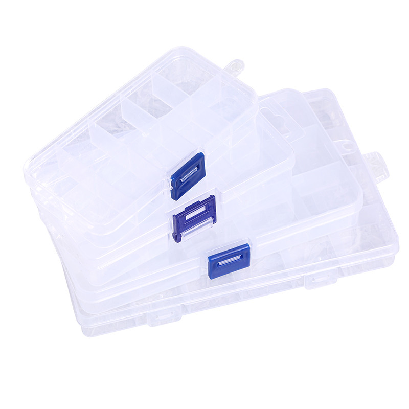 Plastikinės dėtuvės talpyklos laikymo dėžutė Reguliuojamas skirstytuvas Nuimamas papuošalų karoliukų tinklelis Auskarų konteineris Maži priedai