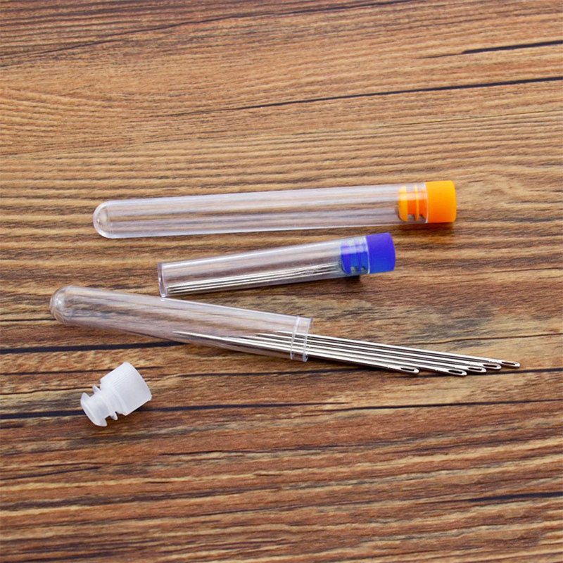 5 vnt. apvalios siuvimo adatos laikymo vamzdelis skaidrus plastikinis karoliukų smeigtukai buteliuko mygtuko blizgučiai konteinerio dėžutės laikiklis siuvinėjimo vėlimas