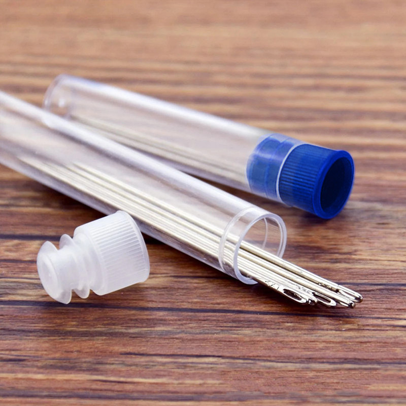 5 vnt. apvalios siuvimo adatos laikymo vamzdelis skaidrus plastikinis karoliukų smeigtukai buteliuko mygtuko blizgučiai konteinerio dėžutės laikiklis siuvinėjimo vėlimas